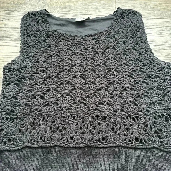 ASOS | 100% Cotton Black Crochet Sleeveless Dress Size 6 - Picture 5 of 12